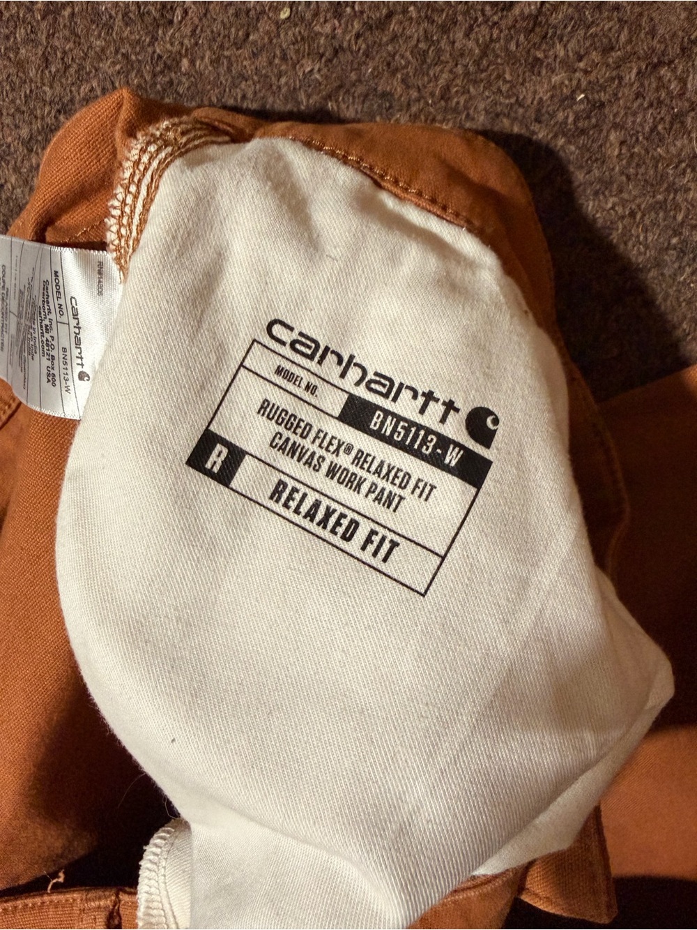 Carhartt Brown Work Pants with Pocket Patch - Picture 8 of 12